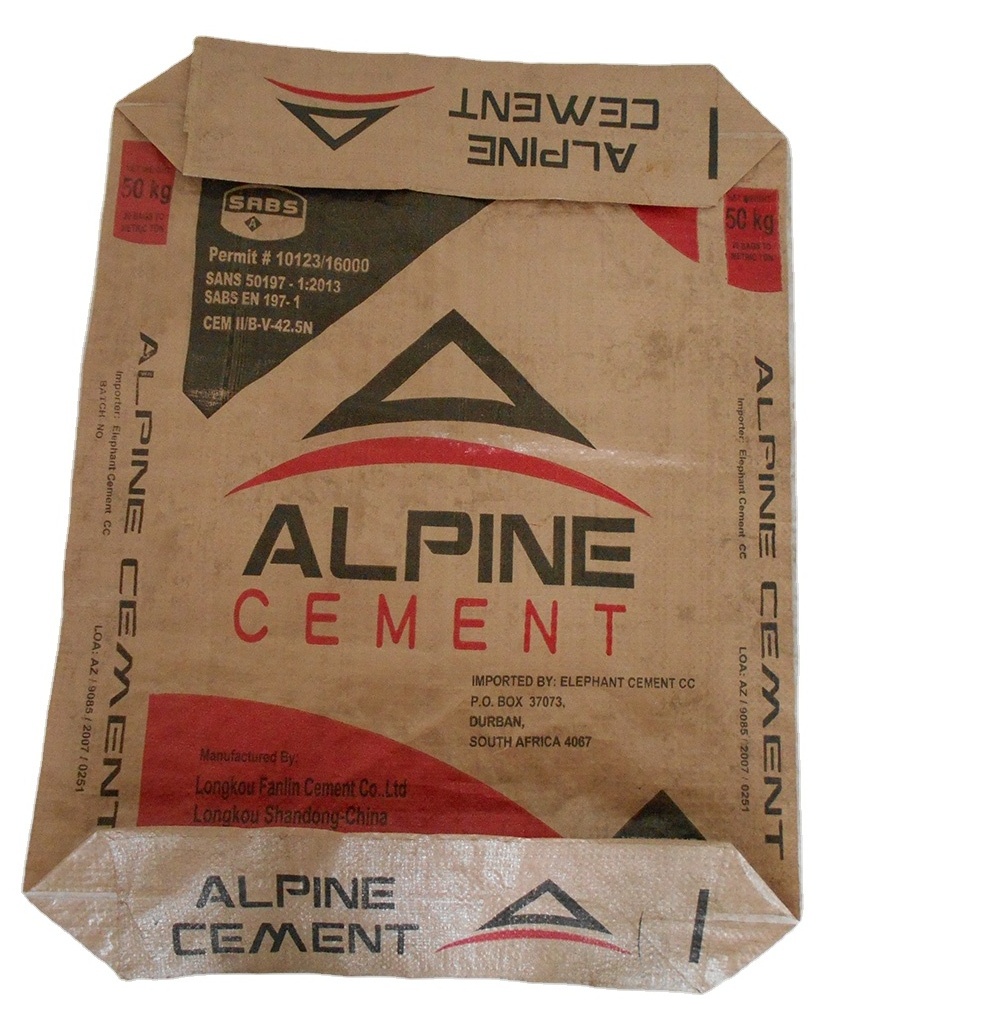 pp woven bag manufacturer  50kg 25kg  AD Star portland cement packaging sacks kraft paper bags