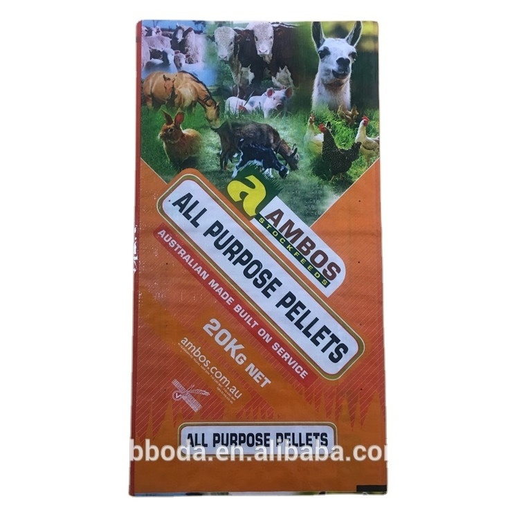 Waterproof pp bags BOPP laminated PP woven bags packaging for dog cat horse pet food packaging sacks 25kg 50kg