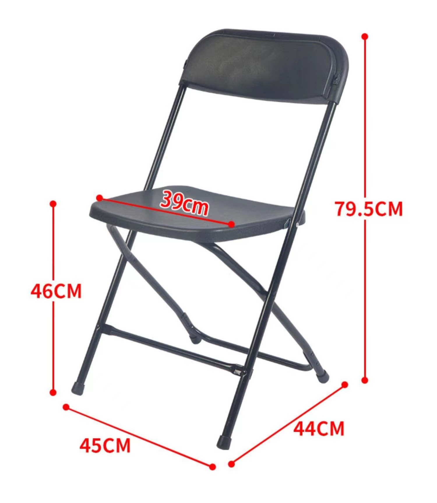 Wholesale Price Collapsible Plastic Chair Outdoor Events Foldable Black Dining Chairs  plastic event Folding garden Chairs