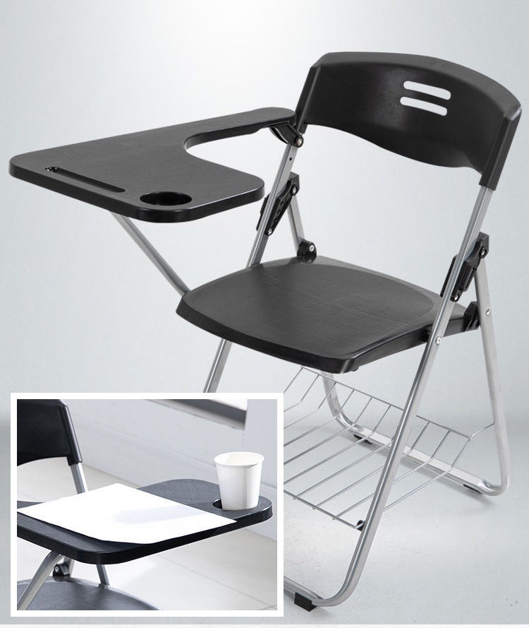 plastic office meeting room folding chair  study school writing desk chair High Quality Folding Student Chair With Writing Pad