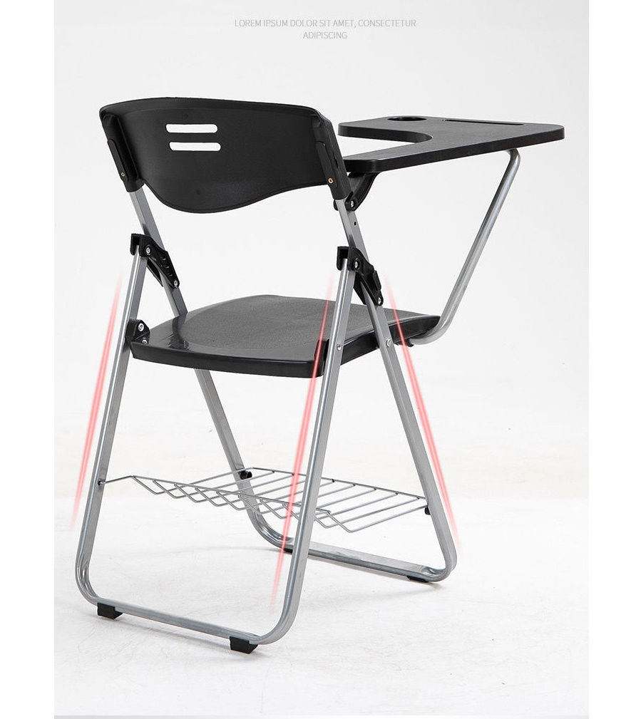 plastic office meeting room folding chair  study school writing desk chair High Quality Folding Student Chair With Writing Pad