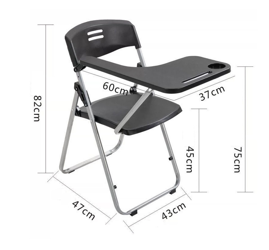 plastic office meeting room folding chair  study school writing desk chair High Quality Folding Student Chair With Writing Pad