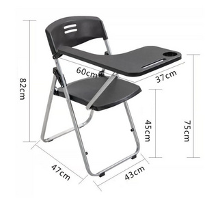 plastic office meeting room folding chair  study school writing desk chair High Quality Folding Student Chair With Writing Pad