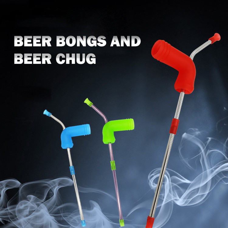 High quality food grade metal straws silicone connector beer snorkels