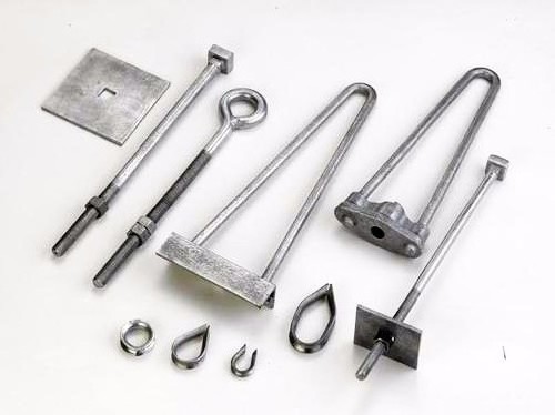 M16 M20 M25  Hot Dip Galvanized Stay Rod complete with stay base plate and Thimble