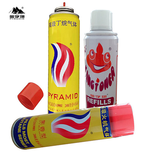 manufacturer pyramid adaptar custom logo Empty refillable butane gas for lighters