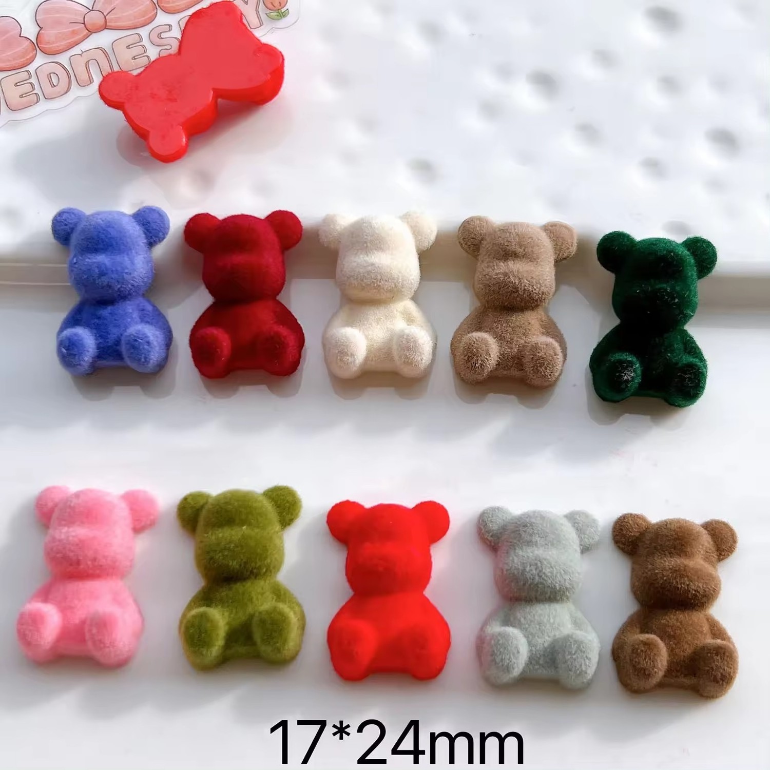 New DIY Mobile Phone Case Accessories Flocking Bear Doll Hairpin Cream Glue and Decoration Pendant-Resin Crafts Wholesale