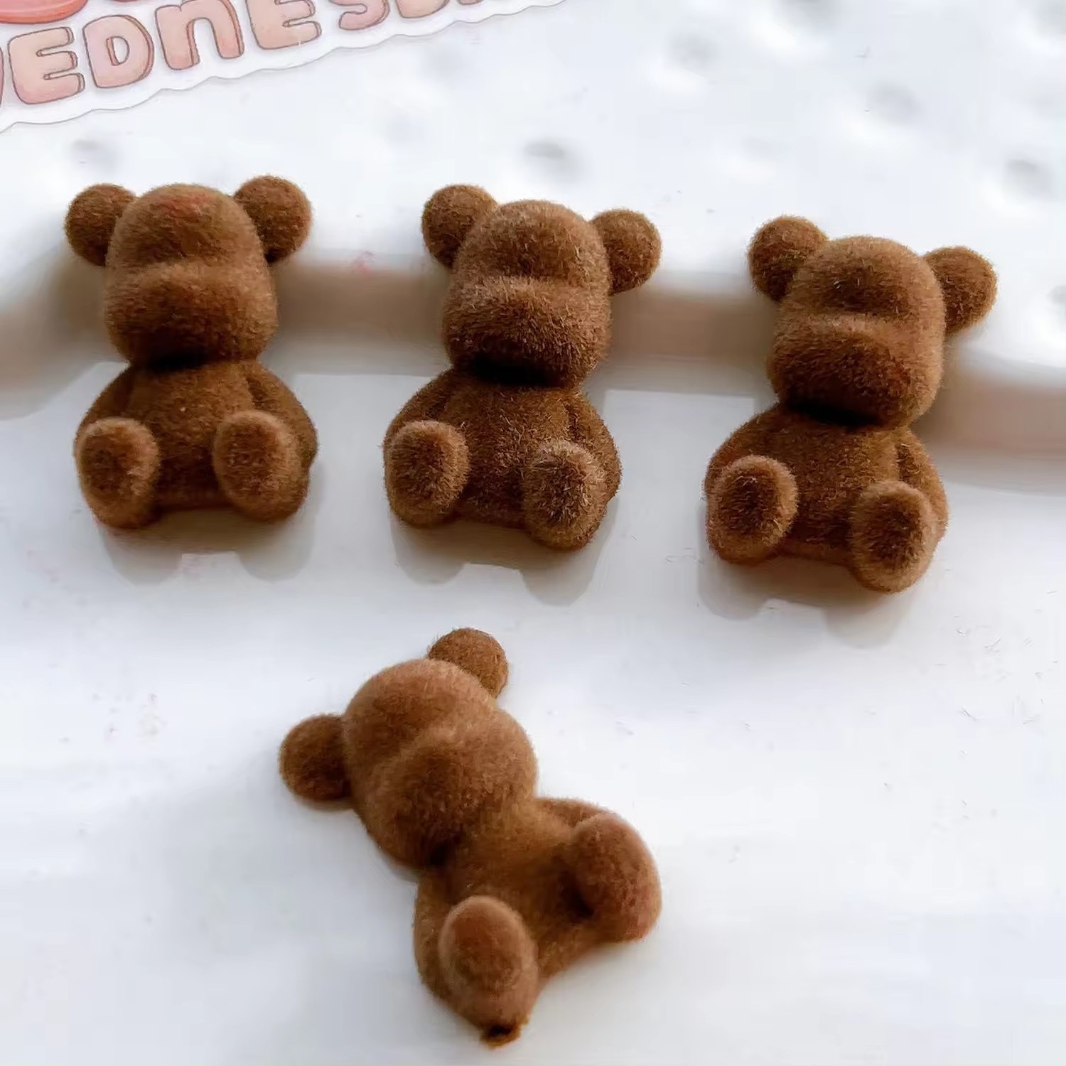 New DIY Mobile Phone Case Accessories Flocking Bear Doll Hairpin Cream Glue and Decoration Pendant-Resin Crafts Wholesale