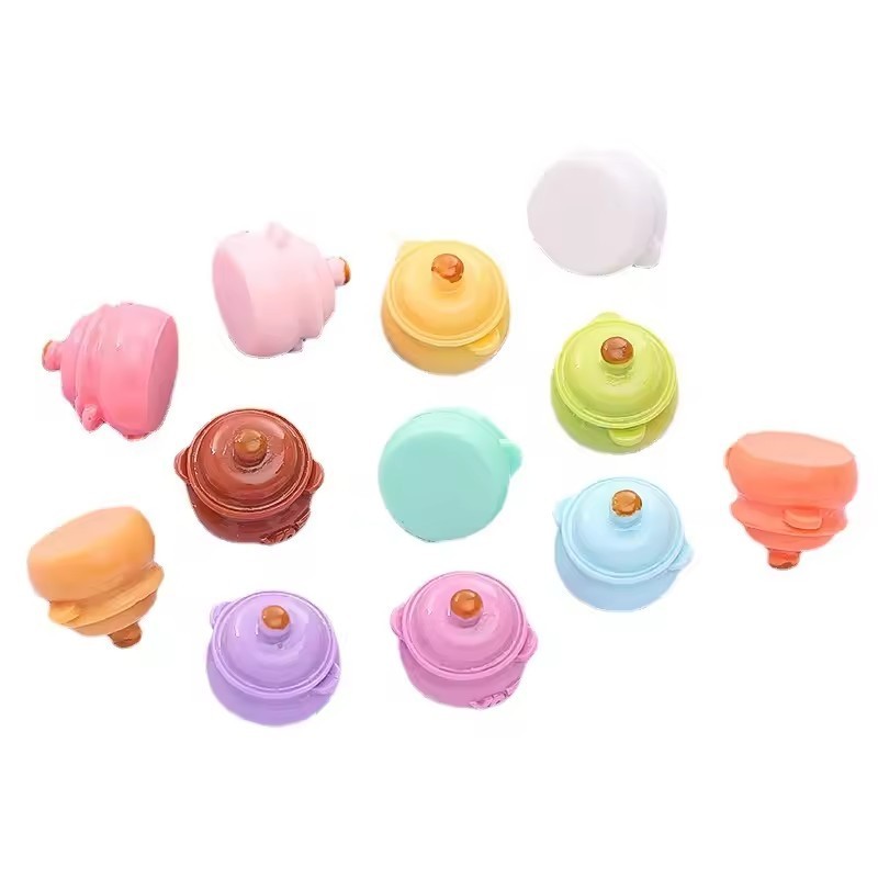 Handmade Resin Crafts Miniature Casserole Soup Pot for Doll House Food Play Cream Glue Mobile Phone Case DIY Jewelry Accessories