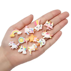 New Fashion Flat Resin Unicorn Fairy Stick Rainbow Slime Making Supplies for Scrapbooking Crafts Artificial Style Model