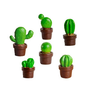 Hot Sale 3D Miniature Cactus Pot Design Resin Craft Ornaments for Home Decoration or Car Accessories for Desks