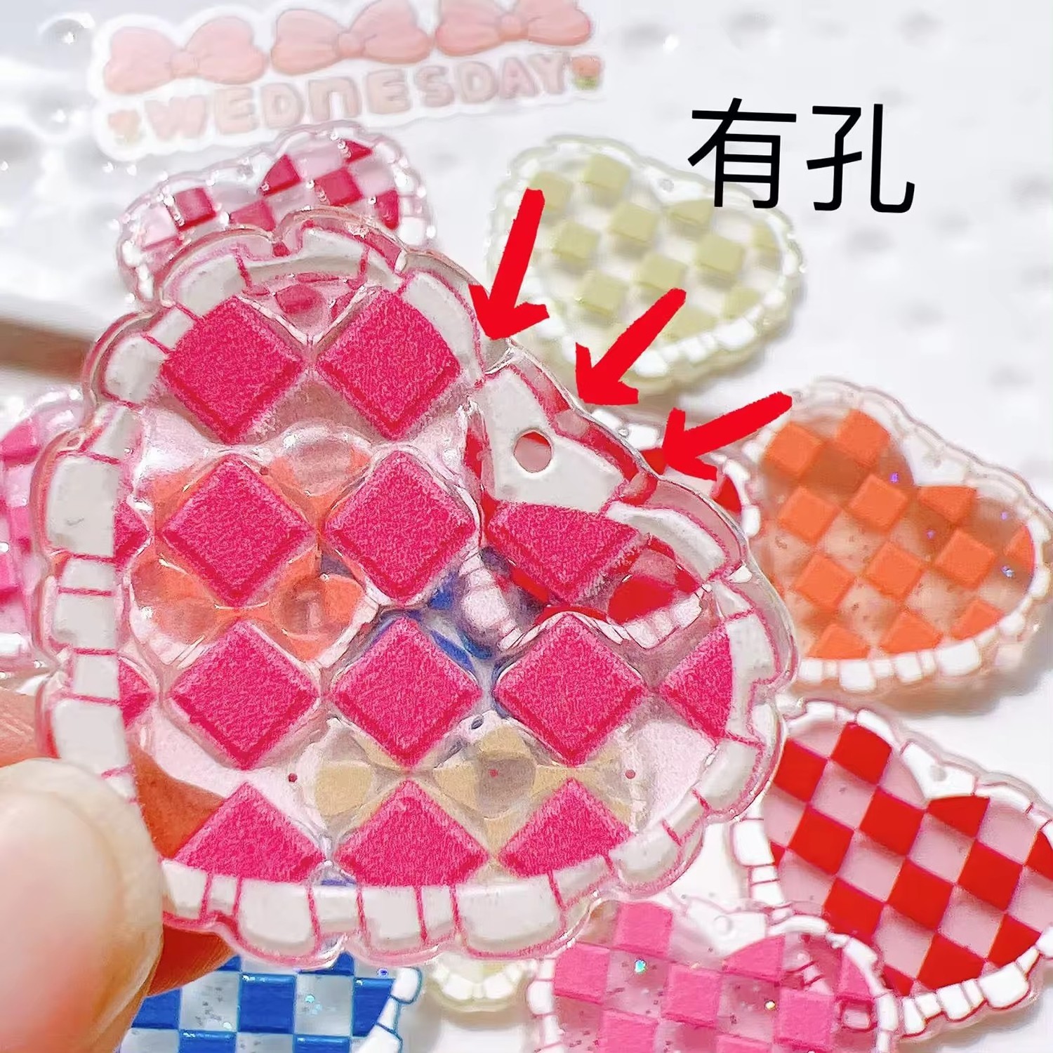 Handmade Cream Glue 3D Lattice Resin Materials Shoe Buckle Sticker Cream Glue Earrings Necklace Pendant-Hot DIY Cartoon