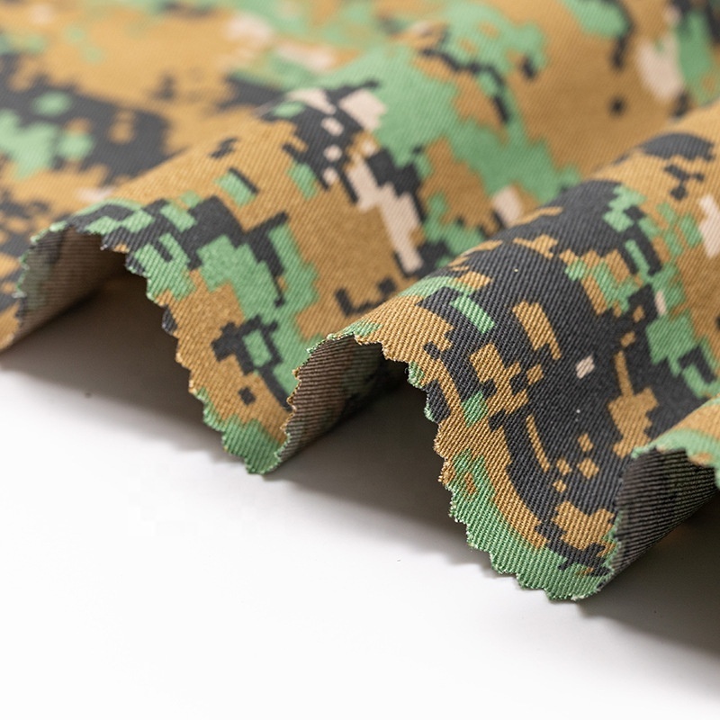 T/C 80/20 textile supplier tree plant pattern woven twill German camouflage camo workwear fabric for trouser Oman