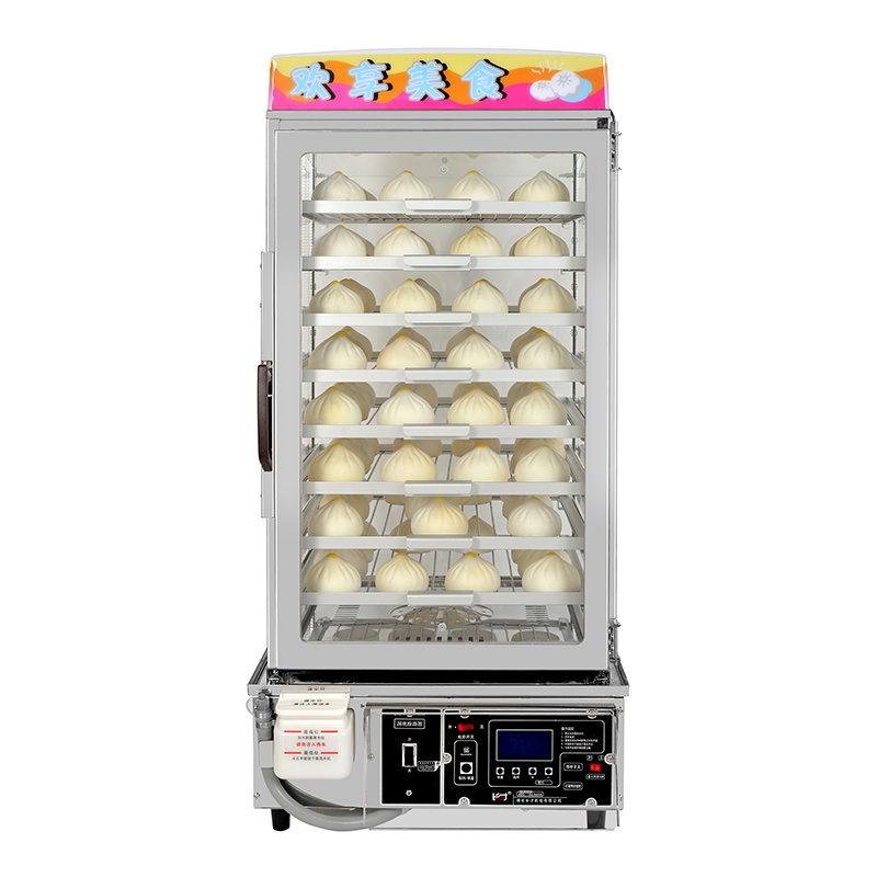 Electrical Commercial Stainless Steel Food Warmer Display Showing Baking Kitchen Machine Electrical Bun Steamer