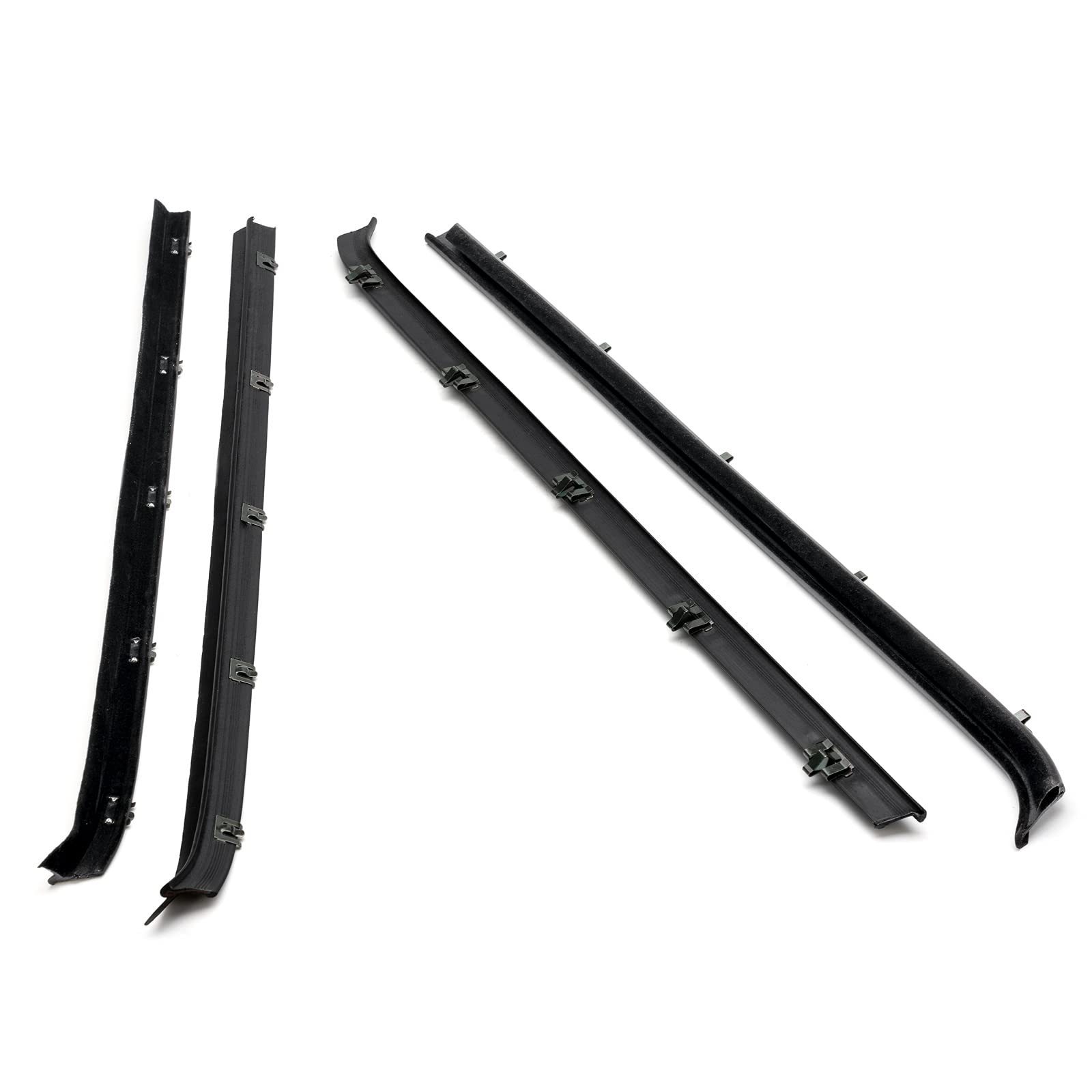 WEILEITE Front Door Window Molding Rubber Felt Trim Seal Weatherstrip Kit Compatible with GMC /Jimmy Chevy/Blazer Suburban Truck