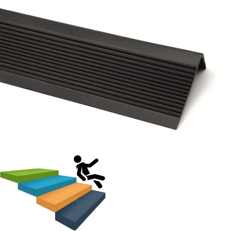 L Shape Anti Slip PVC Rubber Strip Flexible Stair Nosing