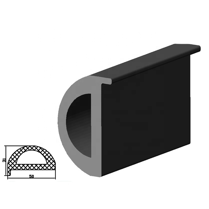 hollow D section rubber fender for boat rubbing strake