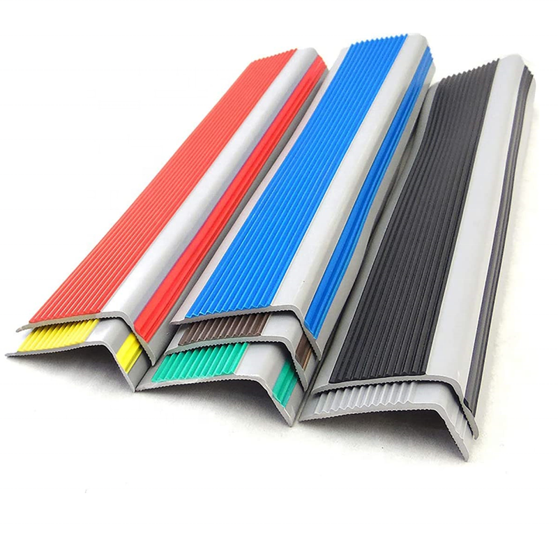 L shaped  PVC Rubber Stair nosing edge protector anti skid floor stair treads non slip vinyl step