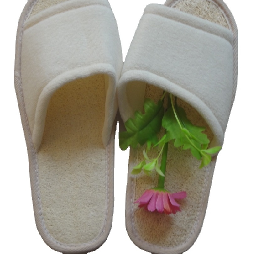 Natural 100%  Loofah Spa Massage Slippers  Loofah spa guest slippers for hotel/ spa/ resort