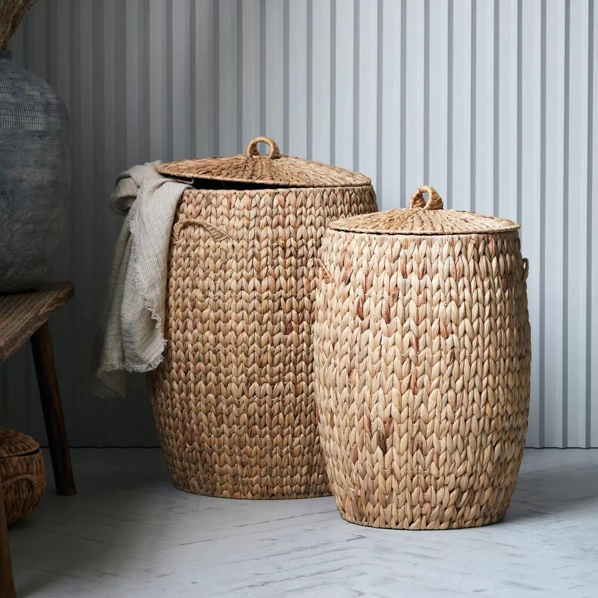 Hotel eco-friendly handwoven large space water Lanuardy  storage basket