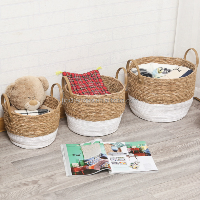 Hot sales Woven Basket Household Large Capacity Basket for Dirty Clothes Toy Miscellaneous Storage