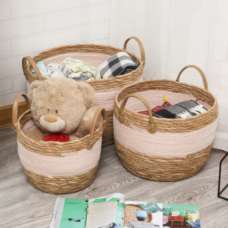 Hot sales Woven Basket Household Large Capacity Basket for Dirty Clothes Toy Miscellaneous Storage