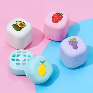 Private label custom empty macaron cute 7g  plastic square mini solid perfume container lip balm case for kids lip balm jar