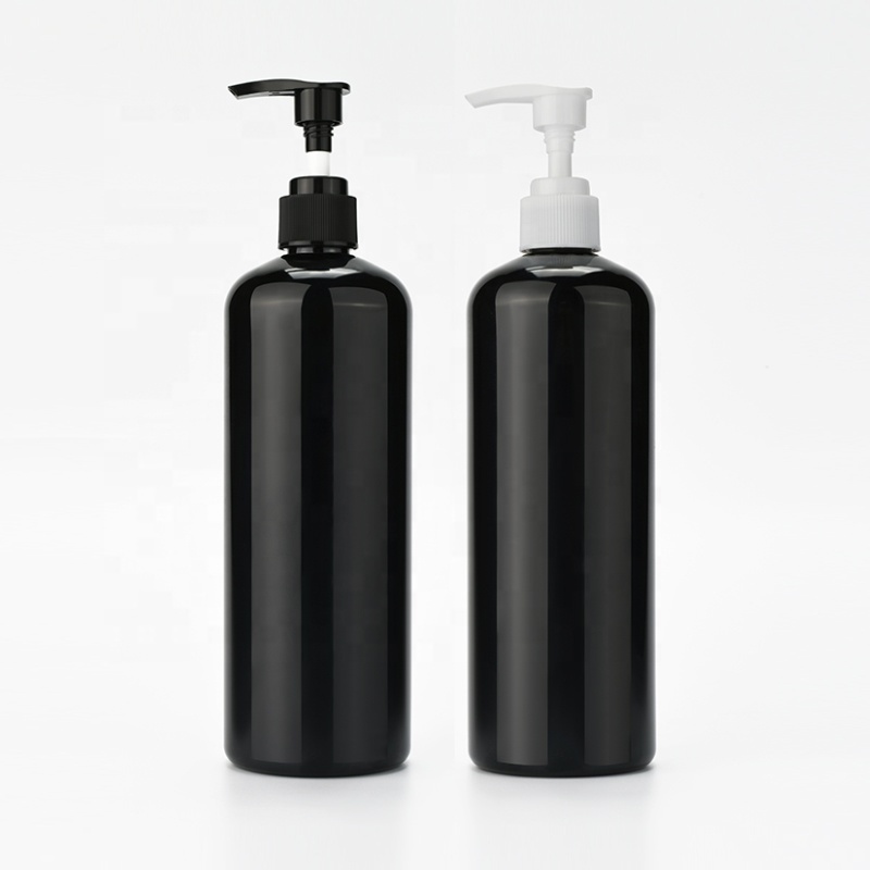 Empty shower gel packaging 8oz 250ml 500ml 1000ml black shampoo plastic lotion bottle with 24/410 pump cap