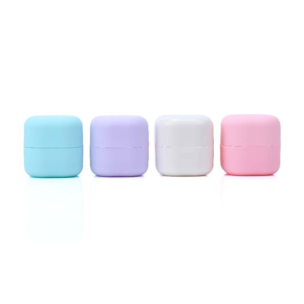 Private label custom empty macaron cute 7g  plastic square mini solid perfume container lip balm case for kids lip balm jar