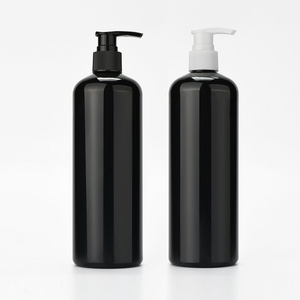 Empty shower gel packaging 8oz 250ml 500ml 1000ml black shampoo plastic lotion bottle with 24/410 pump cap