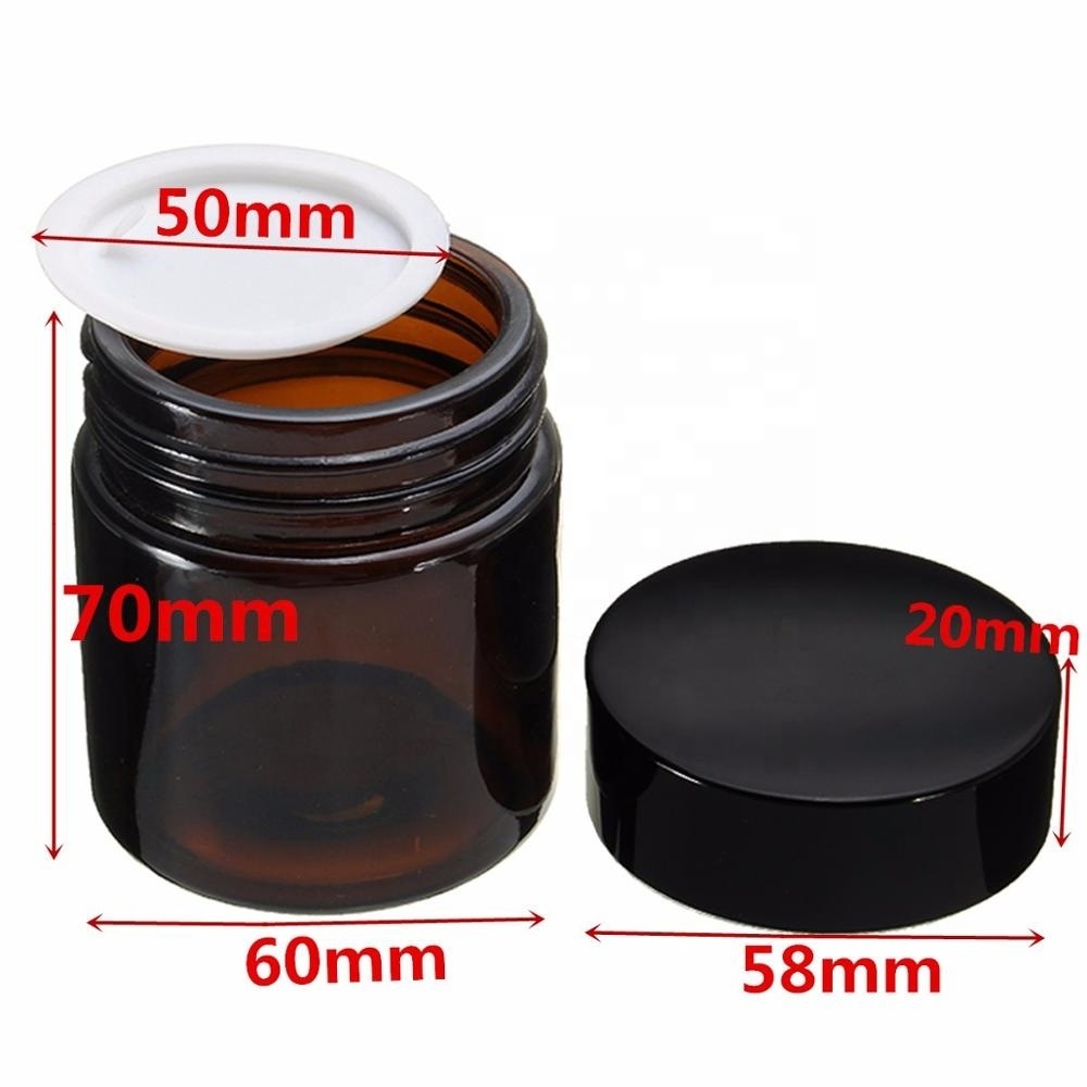 3oz 4oz 100ml 120ml cosmetic cream butter powder pill containers clear amber glass jar