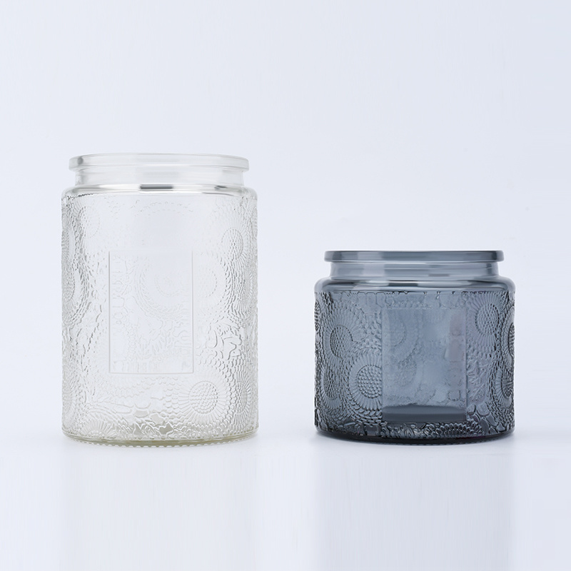 empty 120ml 250ml 330ml 520ml  black clear green face cream candle  Aromatherapy glass  jar with screw aluminum metal lid