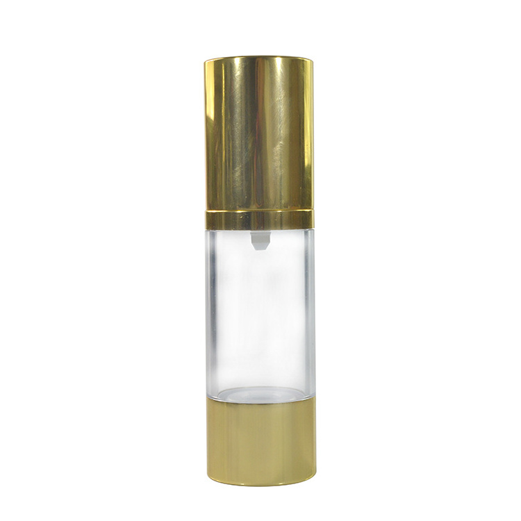 15ml 30ml 50ml gold silver cosmetic lotion airless cosmetic pump bottle in stock