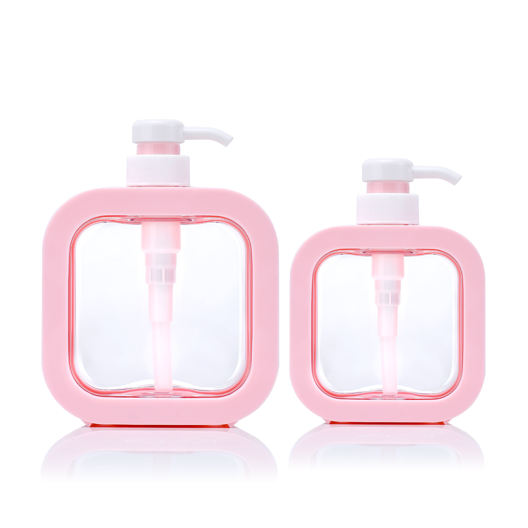 White Pink Green Black Blue Color Square Cosmetic Pump Plastic Bottle For Shampoo Lotion Conditioner