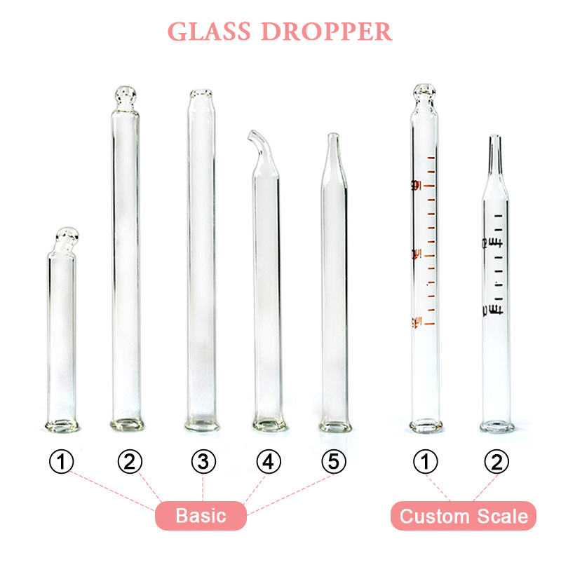 Cosmetic skin care serum packaging 15ml 30ml 50ml 60ml clear hair oil glass essential oil dropper bottle with clear dropper lid