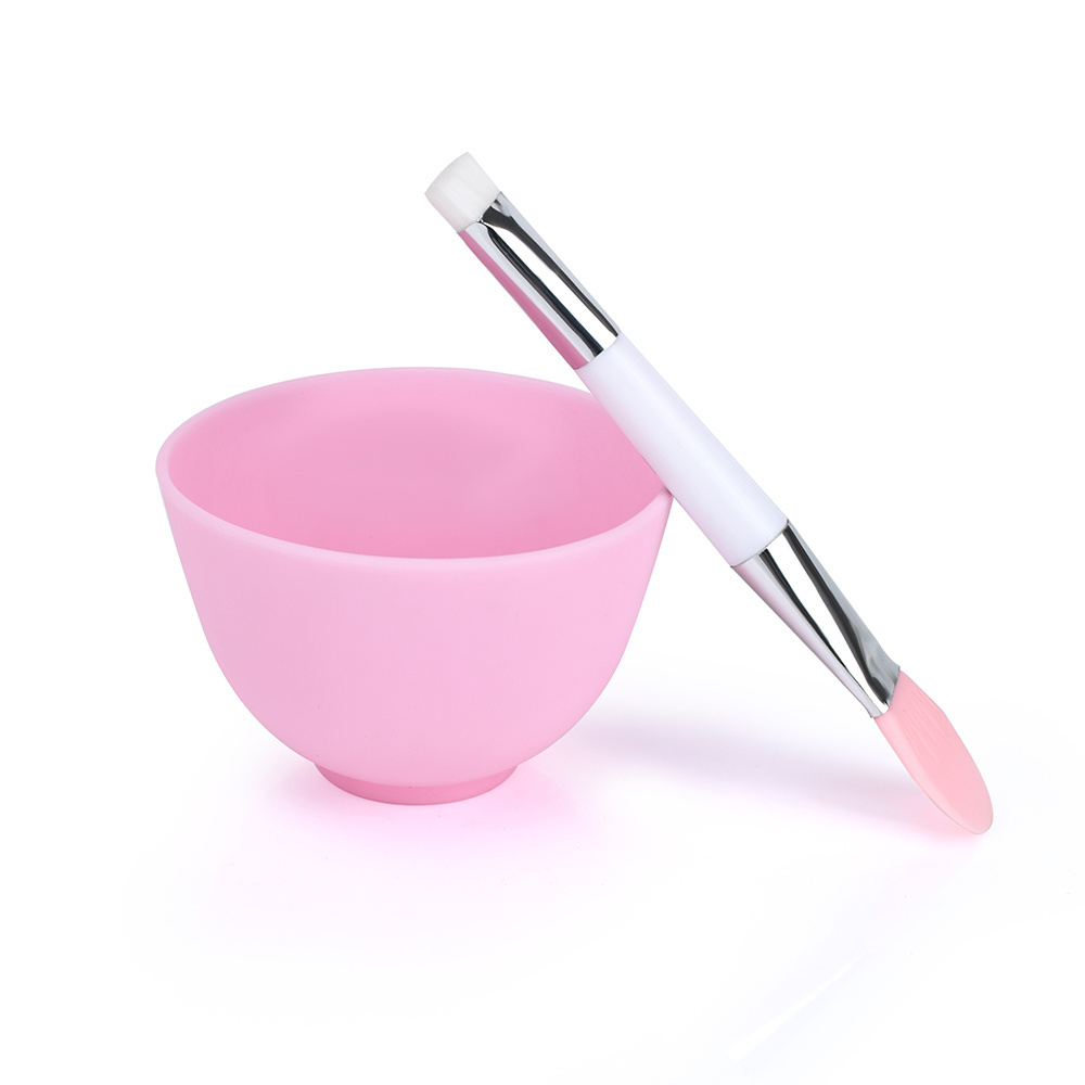 cosmetic face skin care make up tools diy facial cream soft silicon bowl with brush or spatula