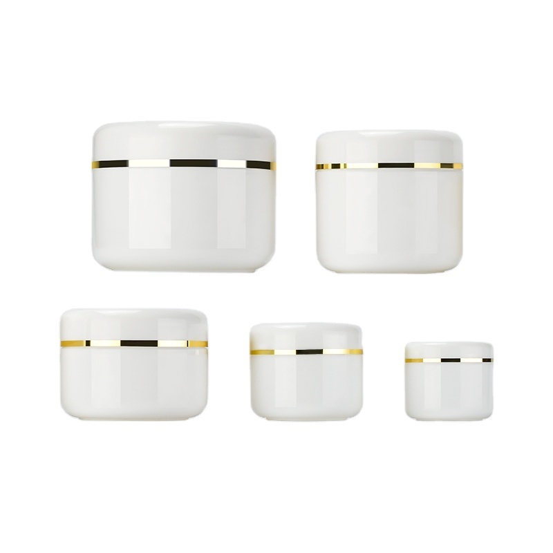 Refillable makeup cosmetic container 20ml 50ml 100ml 150ml 200ml white plastic cosmetic jar for body face cream