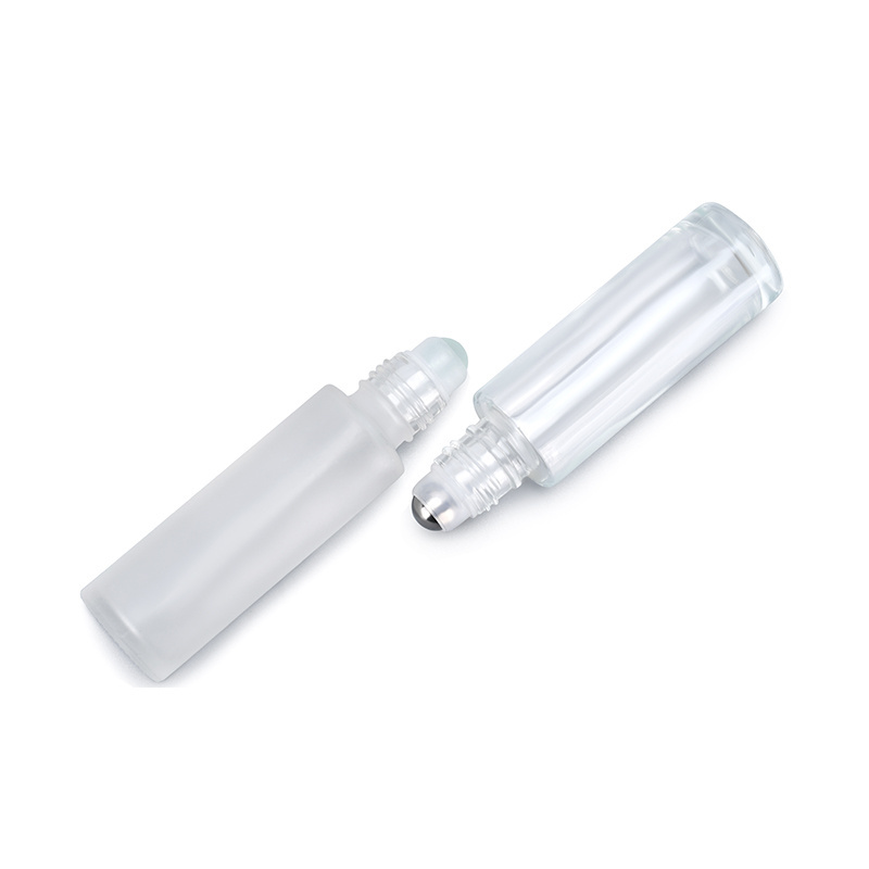 Perfume Essential Oil Clear Roller Bottle 10ml Glass Roll on Bottle with Bamboo Lid and Rollers