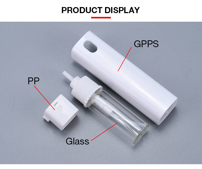 Empty pocket 10ml portable size glass inner plastic hand sanitizer perfume spray bottle with keychain fine mist atomizer