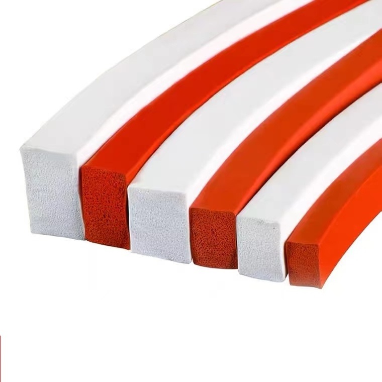 high temperature extruded silicone rubber foam gasket sponge seal strip for doors made in china oem