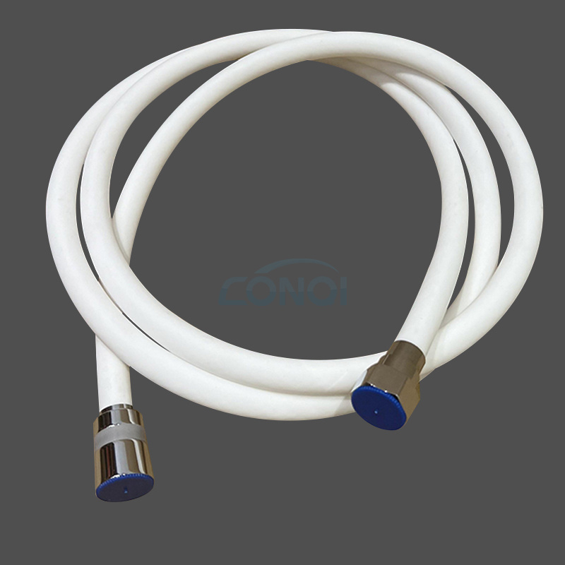 Customization White Shower Hose Elbow High Pressure Silicone Adaptor Shower Hose For Washing