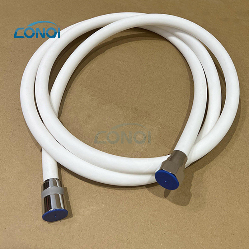 Customization White Shower Hose Elbow High Pressure Silicone Adaptor Shower Hose For Washing