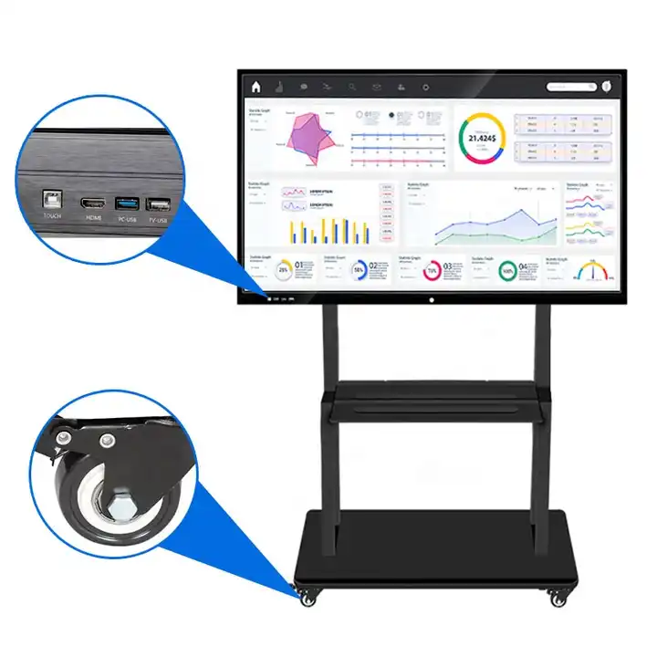 Multi-Touch Screen Smart LCD Display School Classroom Metal Meeting Room Electronic Digital Interactive Smart Whiteboard