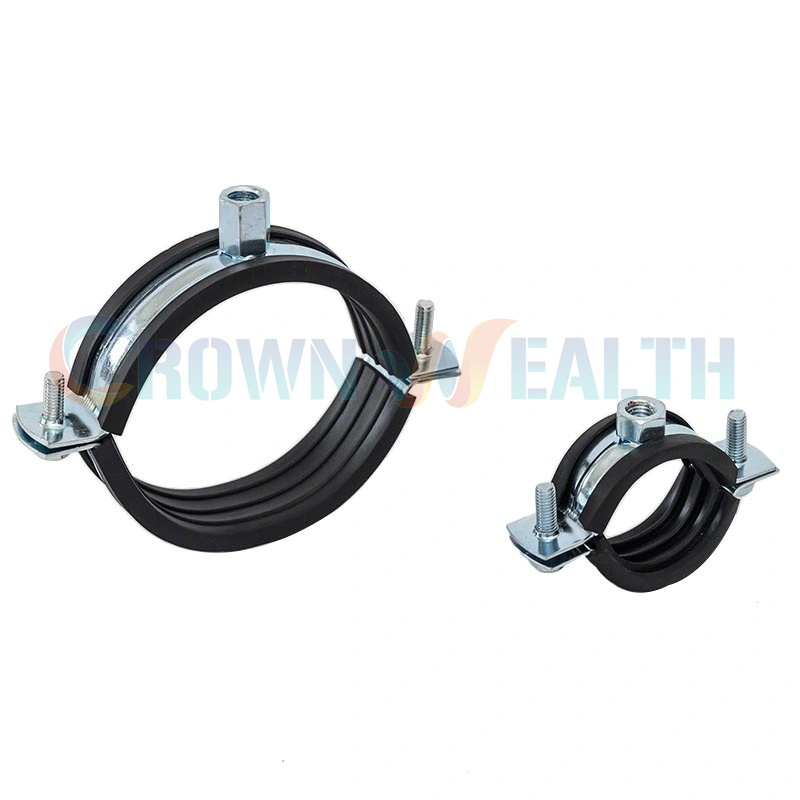 galvanized steel rubber lined Pipe Support hanger Rubber Lined quick Split Clamp