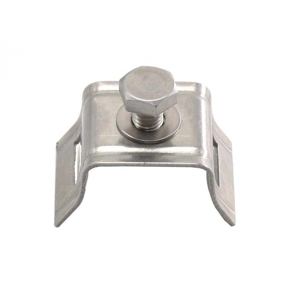 Stainless Steel Single Bolt Flared Leg Sign Mounting Pole Bracket