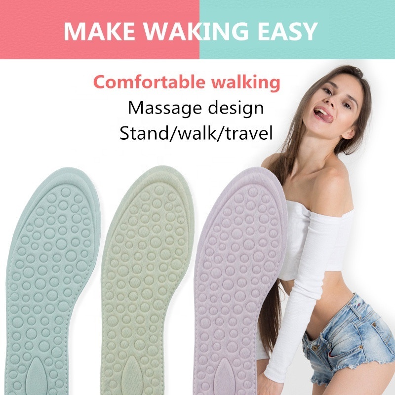 MASSAGE support deodorant, absorbent and breathable sponge massage The relief cuttable shoes insoles