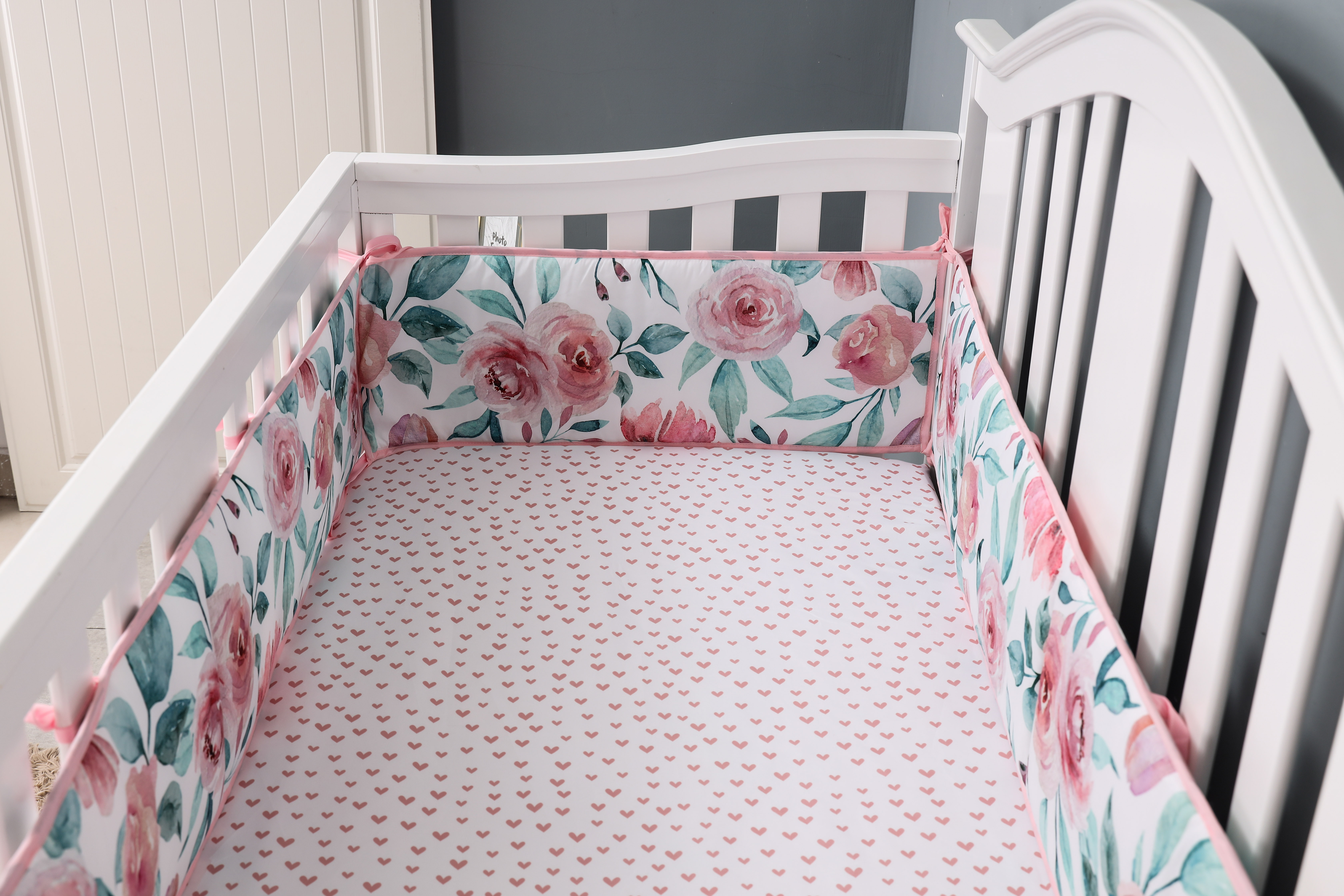 Crib Rail Cover Set and Baby Crib Liner  Baby Bumper Crib Cot Protector Infant Bebe Bedding Set