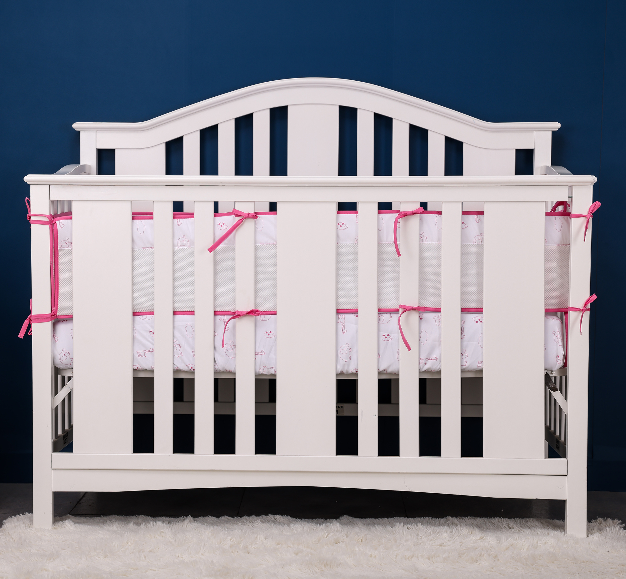 100% polyester microfiber Flexible 4pc design  Mesh Crib Liner Breathable Cribs  Anti Bumper Classic Collection