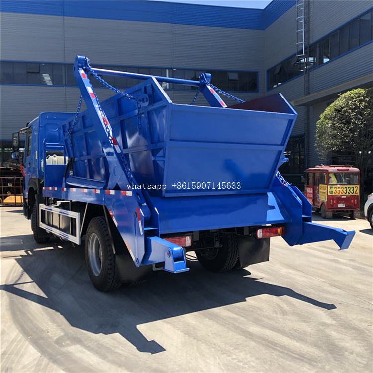 DALI HOWO garbage truck skip loader/hydraulic wing arm with container