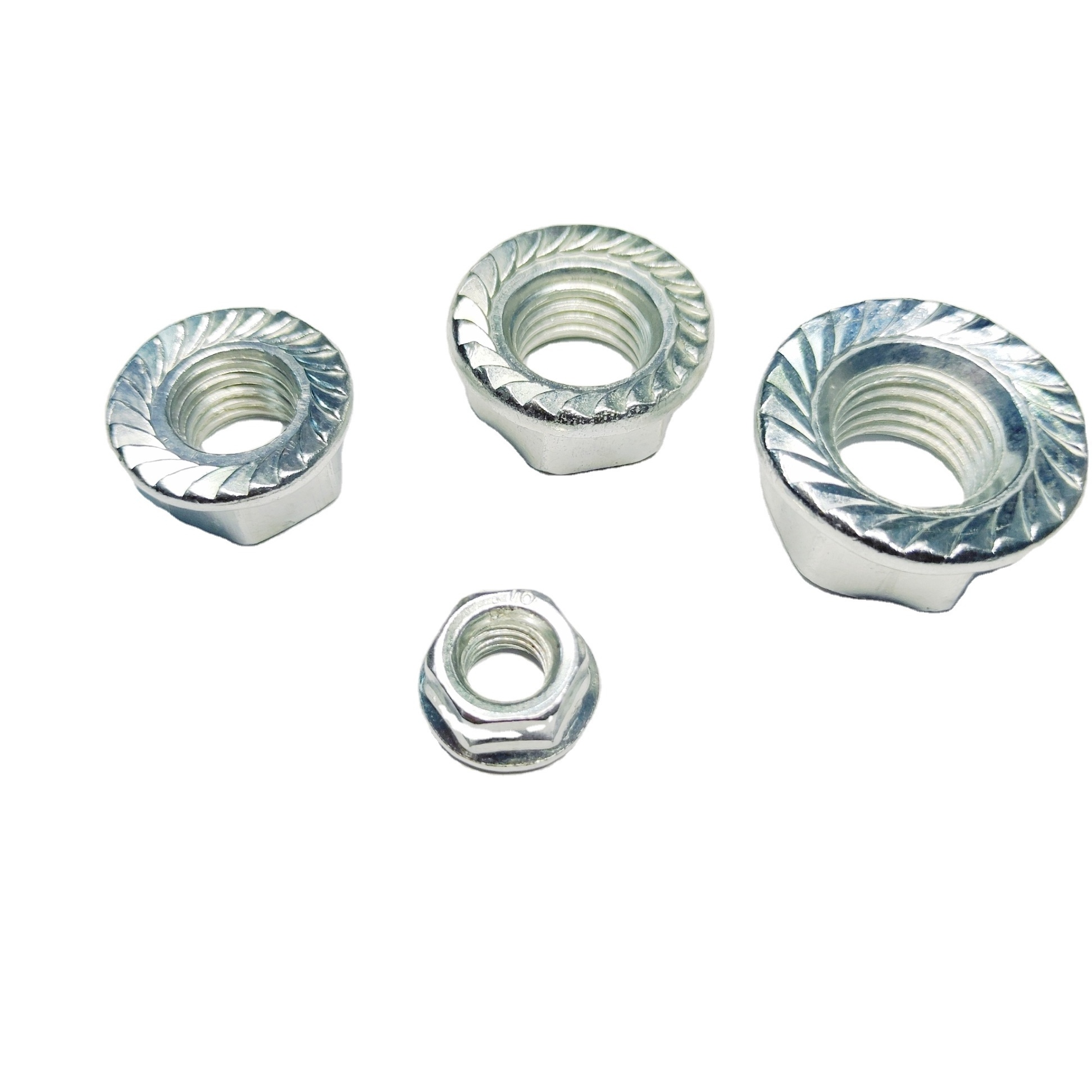 Fastener Nuts Best Price High Quality Galvanized Grade 4.8 Serrated Self Locking Hot Dip Galvanized Nut DIN6923 Hex Flange Nut